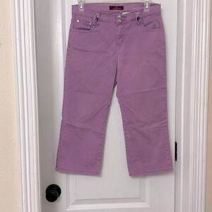 Jordache flowered rhinestone purple girl cropped pants size 29